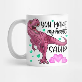 You Make My Heart Dinosaur Valentien Day Mug